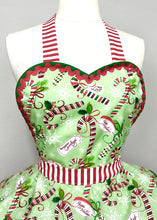 Load image into Gallery viewer, Candy Cane Greetings Christmas Apron, Woman's Apron