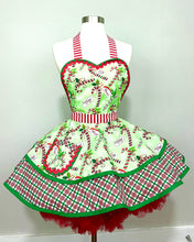 Load image into Gallery viewer, Candy Cane Greetings Christmas Apron, Woman's Apron