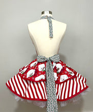 Load image into Gallery viewer, Vintage Santa Christmas Apron, Black Santa, Women's Apron