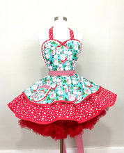 Load image into Gallery viewer, Merry Snowmen Christmas Apron, Winter Apron, Snowman and Santa Apron for Women