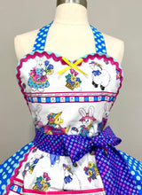 Load image into Gallery viewer, Happy Easter Vintage Bunnies PInUp Apron, Retro Apron/Easter Apron/Women's Apron