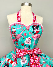 Load image into Gallery viewer, Naughty and Nice Peppermint Martini Christmas Apron, Blonde Bombshell, Woman's Apron
