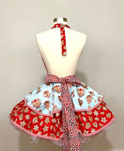 Load image into Gallery viewer, Gingerbread Village Christmas Apron, Retro Women's Apron
