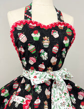 Load image into Gallery viewer, Christmas Cupcakes Apron, Women’s Retro Apron