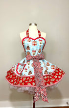 Load image into Gallery viewer, Gingerbread Village Christmas Apron, Retro Women's Apron