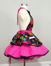 Load image into Gallery viewer, Betty the Car Hop Pin Up Apron, Sexy Costume Apron , Polka Dot Raspberry Sherbet, Retro