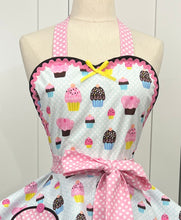Load image into Gallery viewer, Cupcake Party Apron, Pinup Apron, Bakers Apron, Woman's Apron