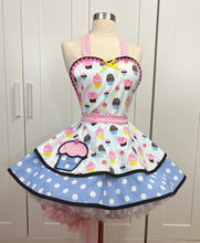Load image into Gallery viewer, Cupcake Party Apron, Pinup Apron, Bakers Apron, Woman's Apron