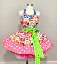 Load image into Gallery viewer, Chill Out Fruity Popsicle Retro Apron, Woman's Apron, Summer Apron