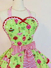 Load image into Gallery viewer, In the PInk (and Green) Ornaments Christmas Apron