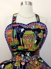 Load image into Gallery viewer, Haunted House Sweets Halloween Apron