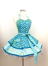 Load image into Gallery viewer, Holiday In Blue Christmas Apron, Women's Apron