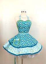 Load image into Gallery viewer, Holiday In Blue Christmas Apron, Women's Apron