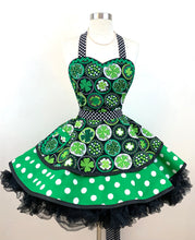 Load image into Gallery viewer, All The Luck St. Patrick's Day Apron, Shamrock Woman's Apron