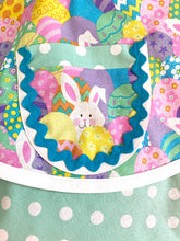 Load image into Gallery viewer, Easter Apron, Glitter Easter Eggs and Bunnies PInUp Apron, Women's Retro Apron