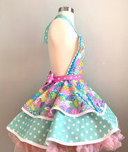 Load image into Gallery viewer, Easter Apron, Glitter Easter Eggs and Bunnies PInUp Apron, Women's Retro Apron