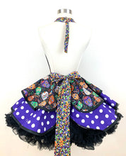 Load image into Gallery viewer, Party Skulls Apron, Mardi Gras Apron, Woman's Hostess Apron