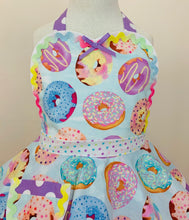 Load image into Gallery viewer, Girl's Rainbow Donuts Apron, Child's Apron