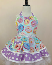 Load image into Gallery viewer, Girl's Rainbow Donuts Apron, Child's Apron