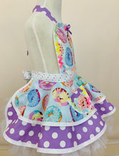 Load image into Gallery viewer, Girl's Rainbow Donuts Apron, Child's Apron