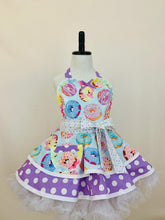 Load image into Gallery viewer, Girl's Rainbow Donuts Apron, Child's Apron