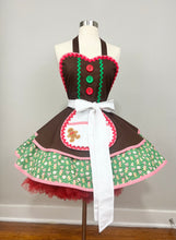 Load image into Gallery viewer, Gingerbread Girl Christmas Apron, Holiday Apron/Retro Apron for Women
