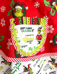 Grinch Christmas Apron, Registered Regifter - Ready To Ship, Merry Grinchmas Apron for Women