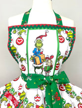 Load image into Gallery viewer, Grinch Christmas Apron, Best Gifts /Holiday Apron/Retro Apron

