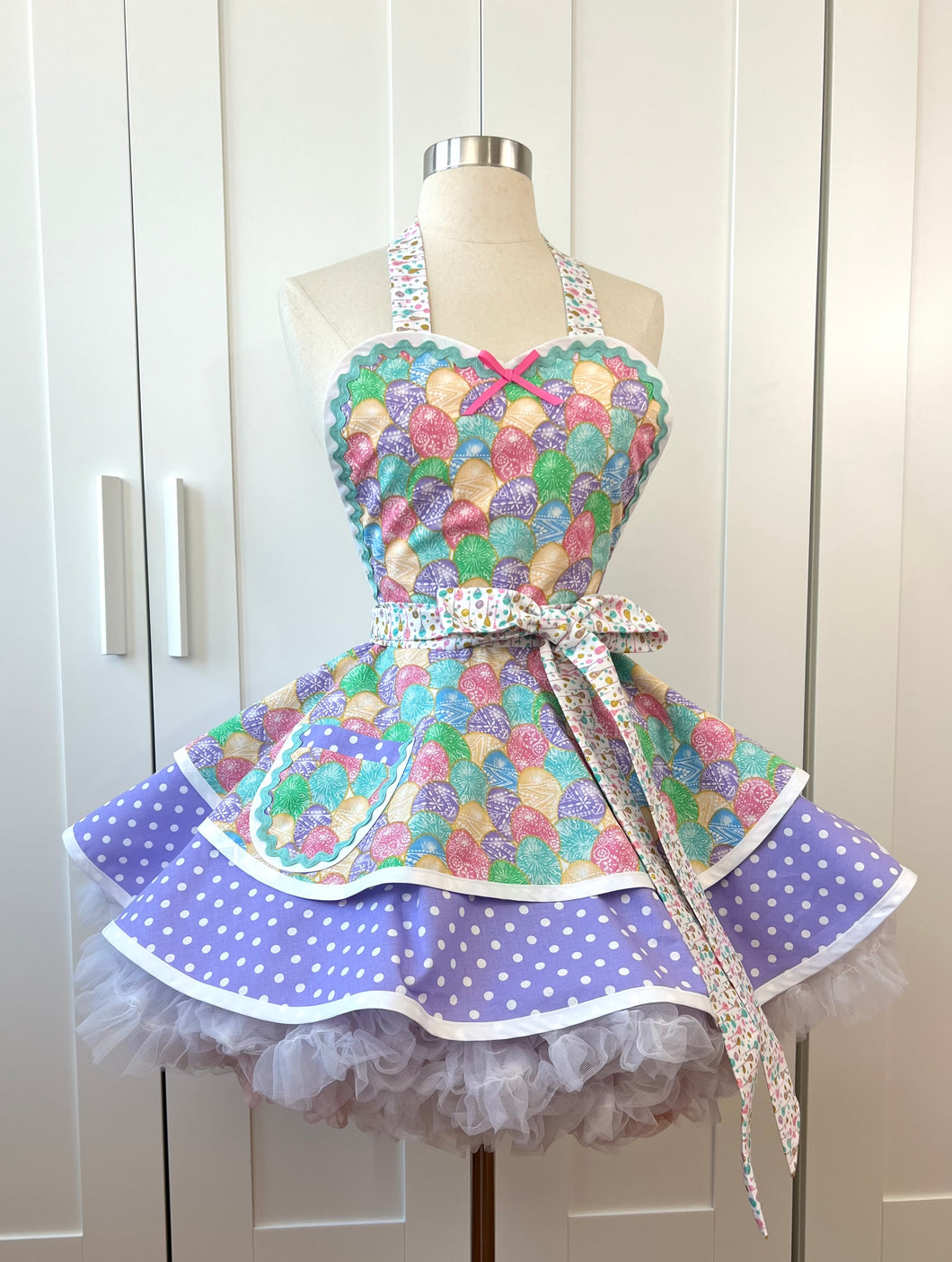 Glitter Easter Eggs Apron, Women's Retro Apron