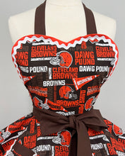 Load image into Gallery viewer, Cleveland Browns NFL Football Fan Girl Apron, Women’s Apron
