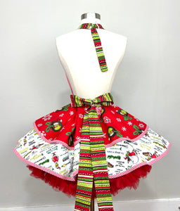 Grinch Christmas Apron, Registered Regifter - Ready To Ship, Merry Grinchmas Apron for Women