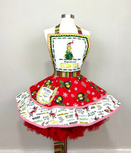 Load image into Gallery viewer, Grinch Christmas Apron, Registered Regifter - Ready To Ship, Merry Grinchmas Apron for Women
