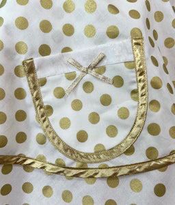 Marilyn Monroe Inspired Gold Dot Pin Up Apron, All That Glitters, Some Like It Hot, Retro Hostess Apron