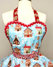 Load image into Gallery viewer, Gingerbread Village Christmas Apron, Retro Women&#39;s Apron
