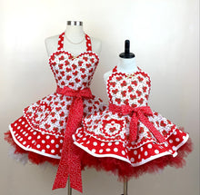 Load image into Gallery viewer, The Key to My Heart Mommy and Me Valentine Aprons
