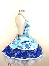 Load image into Gallery viewer, Ornaments and Snowflakes Blue Christmas Apron
