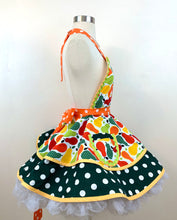 Load image into Gallery viewer, Pears Galore Retro Apron, Green and Orange, Women&#39;s Apron
