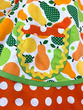 Load image into Gallery viewer, Pears Galore Retro Apron, Orange and Yellow, Women&#39;s Apron
